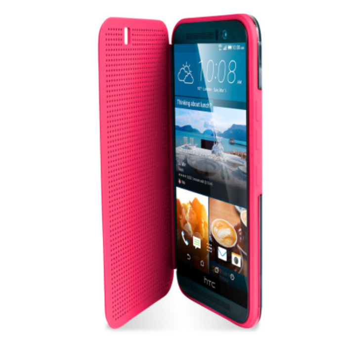 UTGATT5 - HTC One M9 Fodral Dot View 2 - Rosa