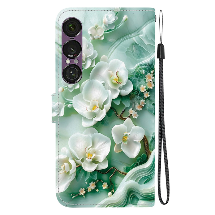 A-One Brand - Sony Xperia 1 VII Plånboksfodral med Lanyard Printing - Grön