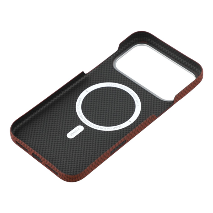 X-Level - X-LEVEL iPhone 17 Pro Mobilskal MagSafe Carbon Nanofiber - Röd