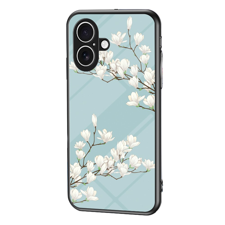 iPhone 17 Mobilskal Floral Pattern TPU + Härdat Glas - Grön | 2353 | AlltMobil