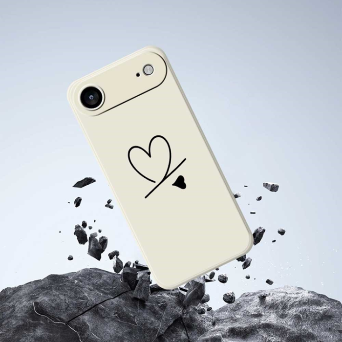A-One Brand - iPhone Air Mobilskal Love Pattern Printing Straight - Beige