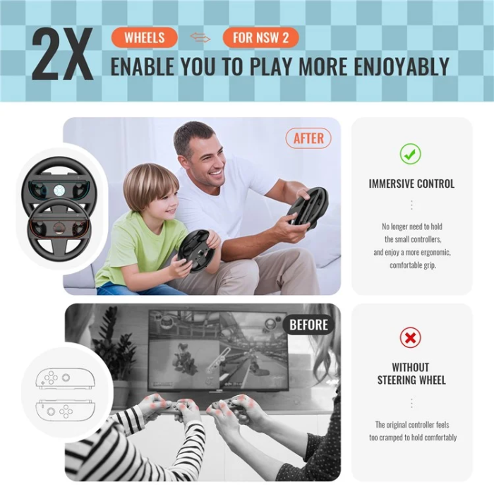 JYS - JYS 2st Nintendo Switch 2 Joy-Con Rattkontroller - Svart