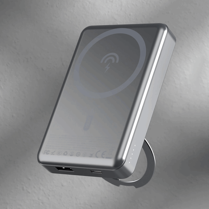 Dudao - Dudao Magsafe Powerbank 10000mAh 22.5W K28 PD Ringstativ - Grå