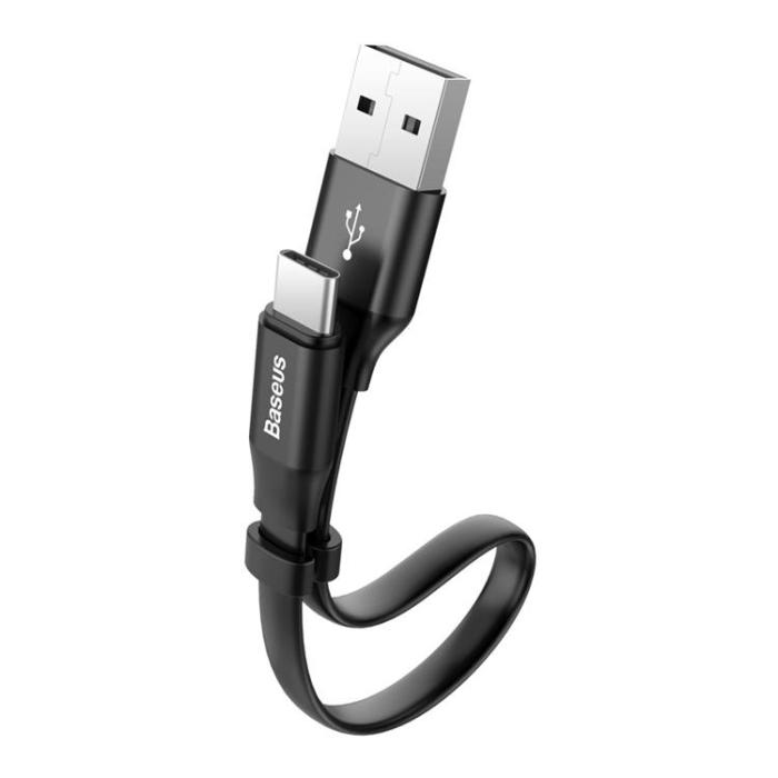 BASEUS - Baseus Nimble Platt USB-C till USB-A kabel 0.23m - Svart