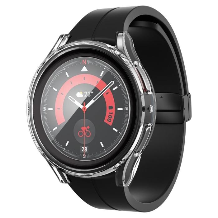 UTGATT - Spigen Galaxy Watch 5 Pro (45mm) Skal och Härdat Glas Skärmskydd - Crystal Clear
