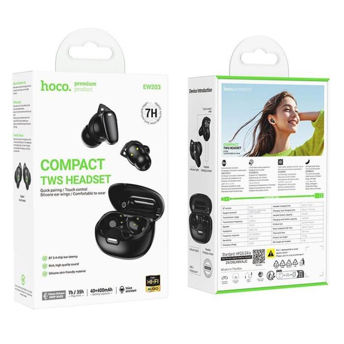 Hoco - Hoco TWS In-Ear Hörlurar Trådlösa Bluetooth EW203 - Svart