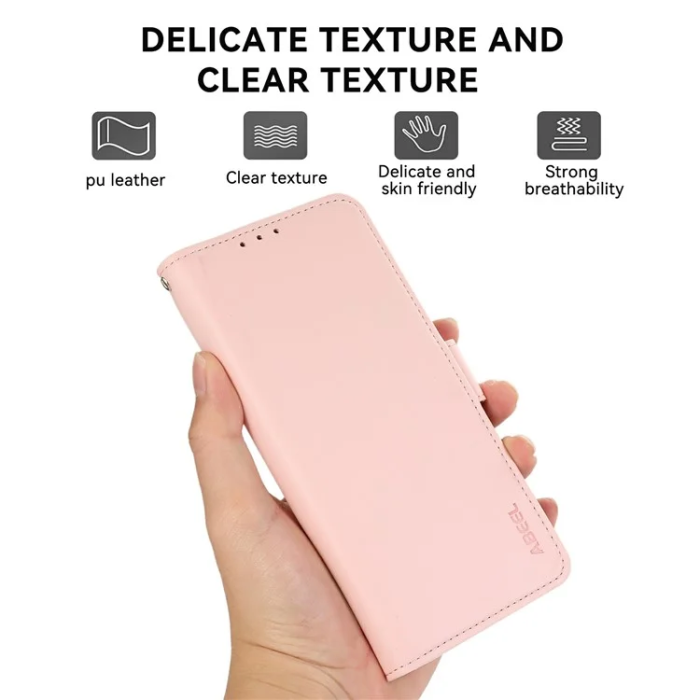 ABEEL - ABEEL iPhone 17 Pro Max Plånboksfodral Läder RFID Skydd