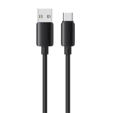 USAMS - USAMS USB-A till USB-C Kabel 3A 1m Silikon U98 - Svart