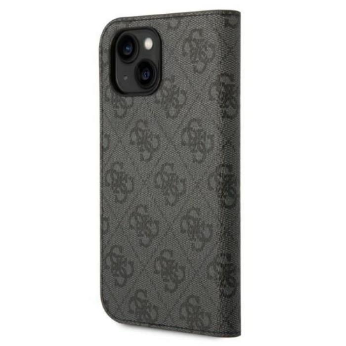 Guess - GUESS iPhone 14 Plånboksfodral 4G Vintage Gold Logo - Svart
