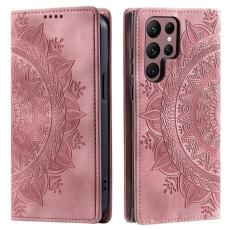 WANLONFENG - Mobilskal till Samsung Galaxy S26 Ultra Magnetl&aring;s Konstl&auml;der M&ouml;nster Ros&eacute;guld