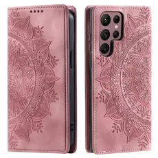 WANLONFENG - Mobilskal till Samsung Galaxy S26 Ultra Magnetl&aring;s Konstl&auml;der M&ouml;nster Ros&eacute;guld