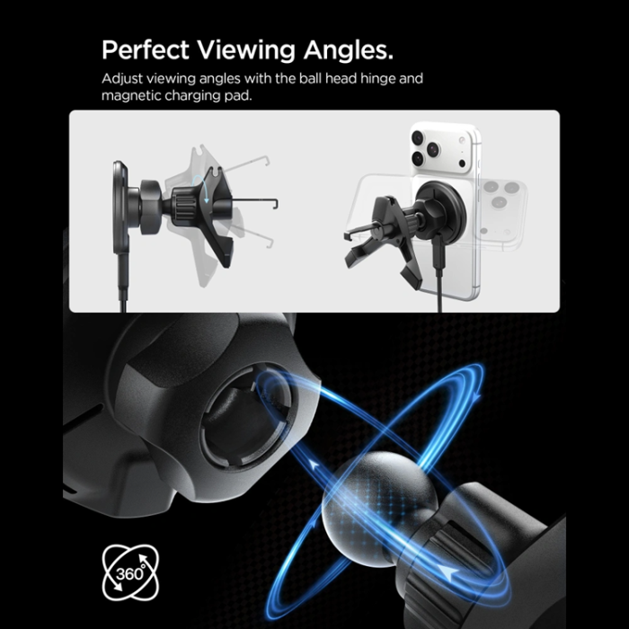 Spigen - Spigen Qi2 MagSafe Bilmontering 15W Trådlös Laddning till Luftventil EV15MAQ