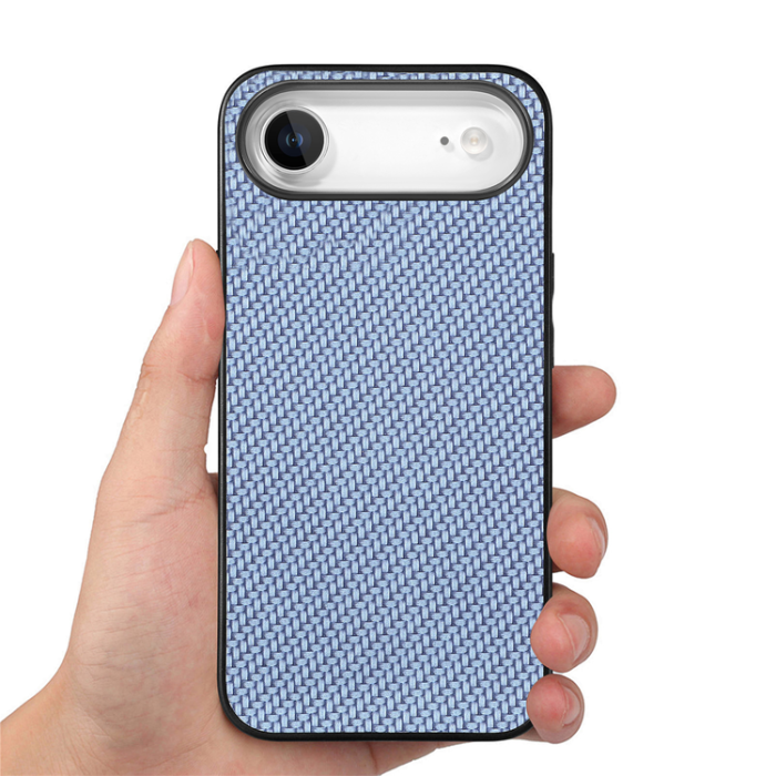 A-One Brand - iPhone Air Mobilskal Carbon Fiber PU Läder - Blå