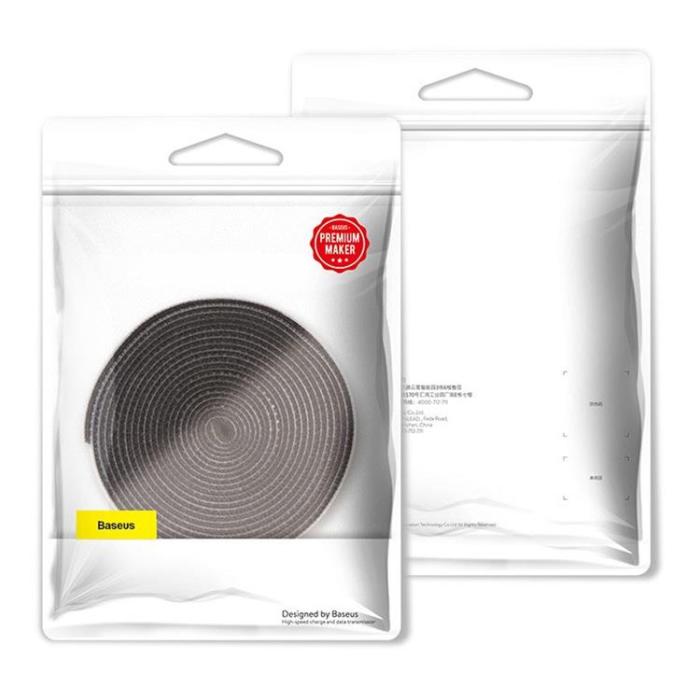 BASEUS - Baseus Rainbow Circle Velcro Straps Organizing Kabel 3m - Grå