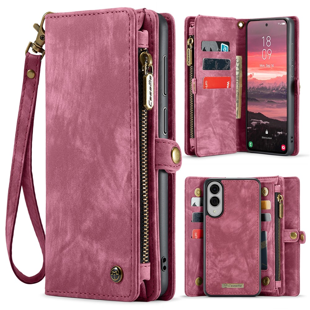 CASEME Galaxy S25 Edge Plånboksfodral Med Rem - Röd | 2353 | AlltMobil