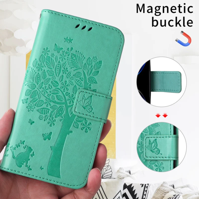 A-One Brand - iPhone 17 Plånboksfodral Tree Pattern - Grön