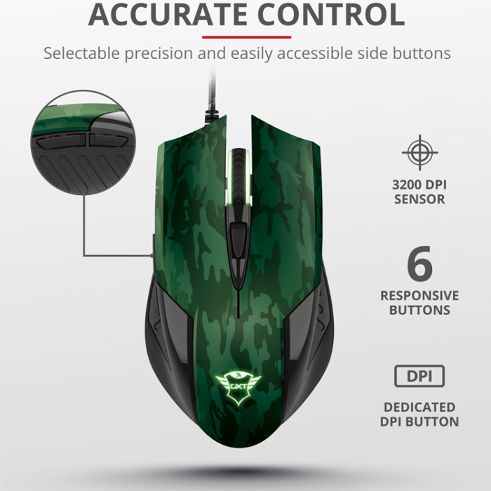 UTGATT1 - TRUST GXT 781 Rixa Camo Mouse & Pad