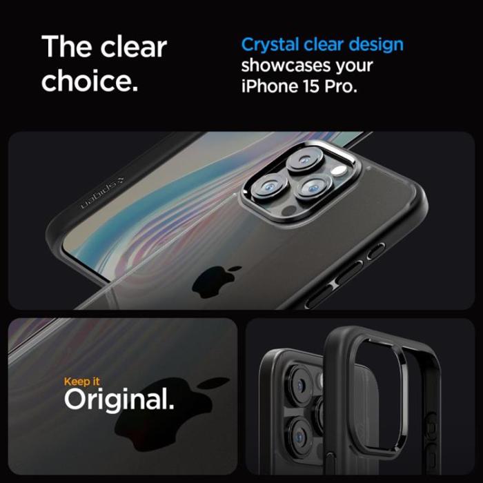 Spigen - Spigen iPhone 15 Pro Mobilskal Ultra Hybrid - Matte Svart