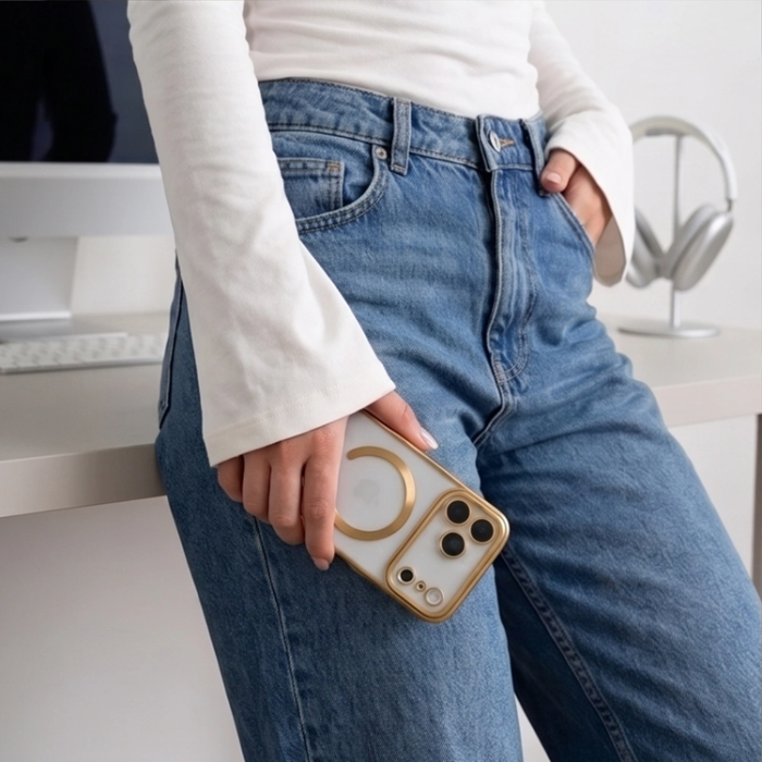 Tech-Protect - Tech-Protect Mobilskal För iPhone 18 Pro Magsafe Magflex - Shiny Guld
