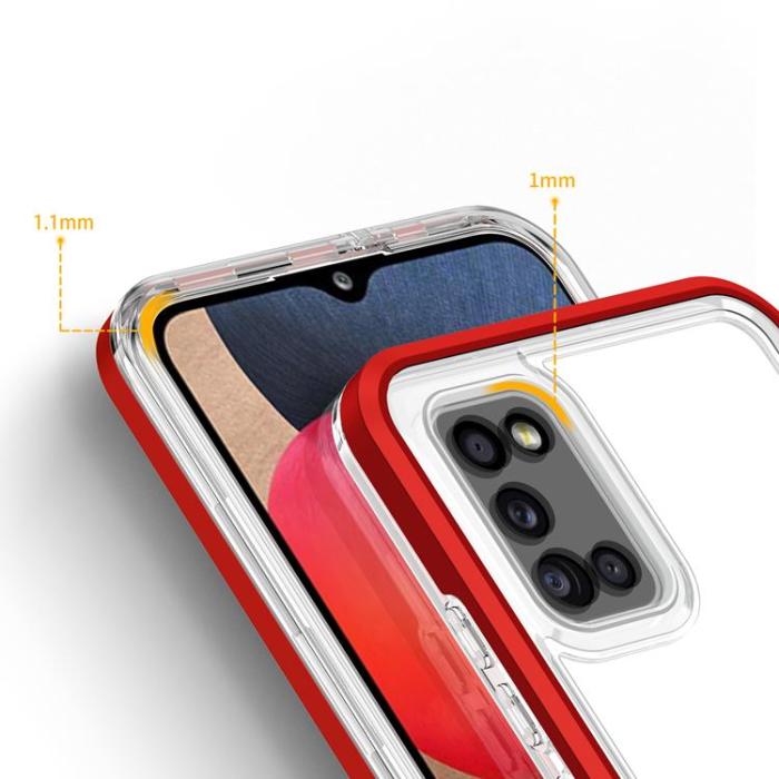 OEM - 3in1 Galaxy A03s Skal Frame Gel - Röd