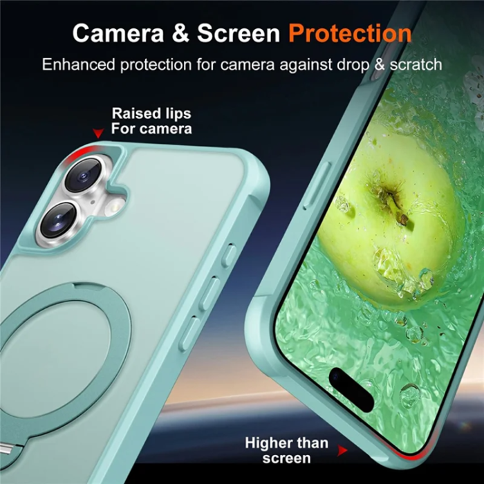 A-One Brand - iPhone 17 Mobilskal MagSafe Kickstand TPU + PC - Lake Blå