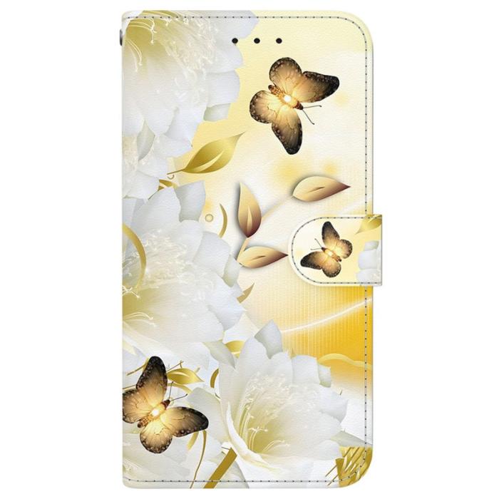 OEM - Samsung Galaxy S26 Plånboksfodral Anti-Drop Mönstertryck Konstläder - Guld