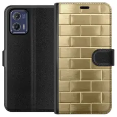 Gustaf - Pl&aring;nboksfodral till Motorola Moto G73 med Gyllene Murstenar
