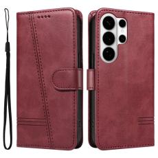 OEM - T-Shape Samsung Galaxy S26 Ultra Pl&aring;nboksfodral Konstl&auml;der St&auml;ll - Vinr&ouml;d