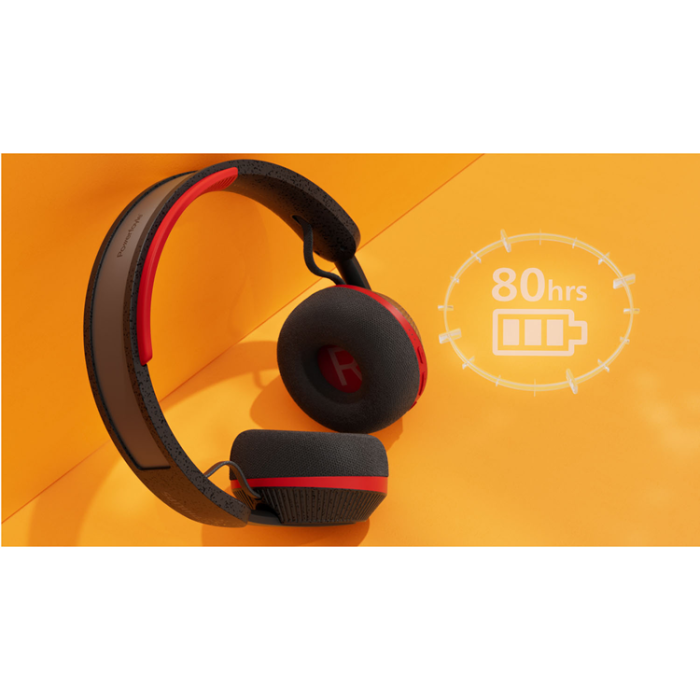 Philips - PHILIPS Over-Ear Hörlurar Sport Solcell IP55 - Svart/Röd