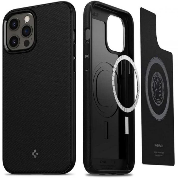 UTGATT - Spigen Mag Armor Skal iPhone 12/12 Pro - Matte Svart