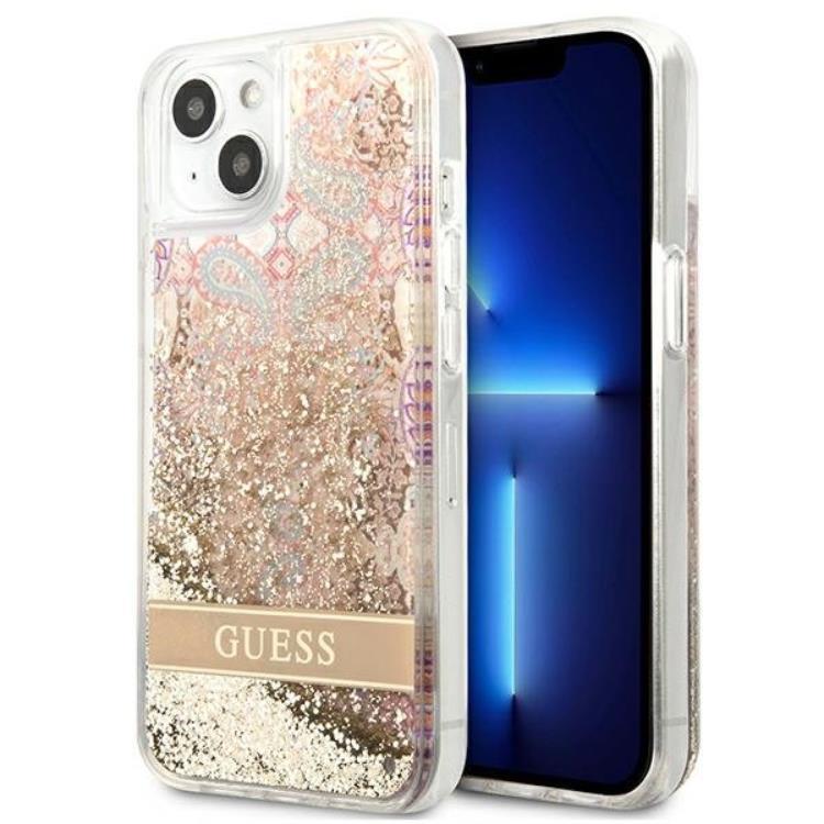 Guess iPhone 13 mini Skal Paisley Liquid Glitter - Guld | 2353 | AlltMobil