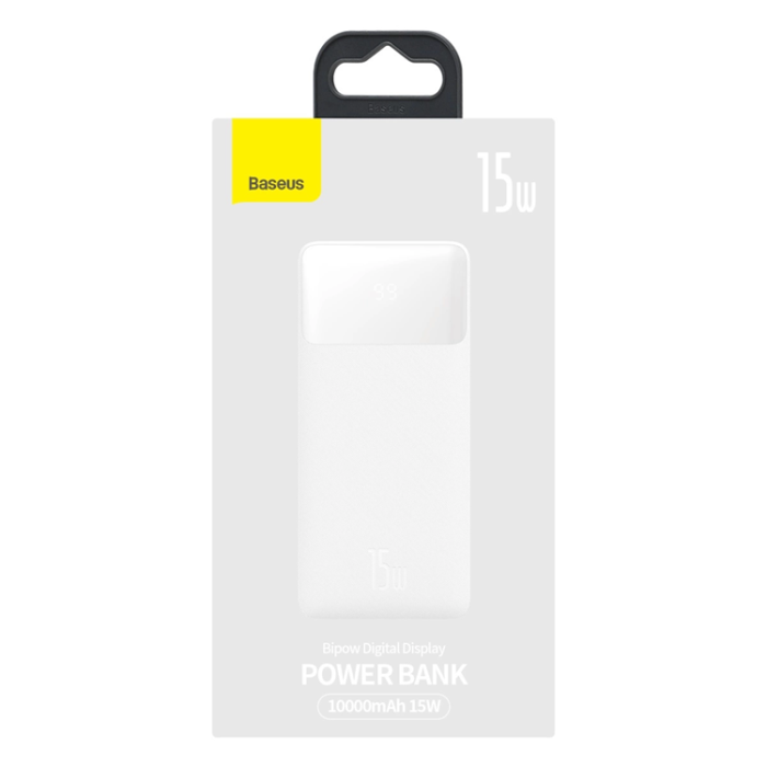 BASEUS - Baseus Powerbank 30000mAh 15W Bipow Med Micro-USB Kabel - Vit