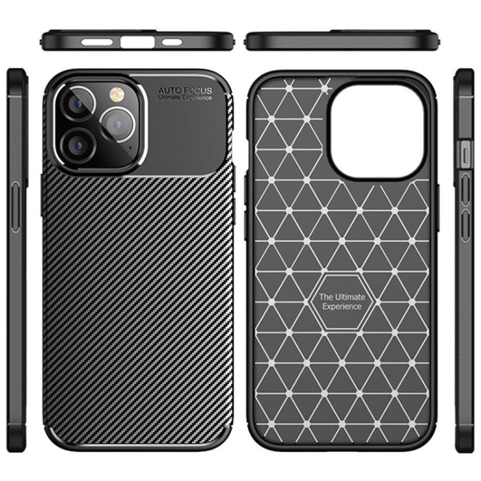 OEM - iPhone 14 Pro Max Skal Carbon Shock-Proof - Svart