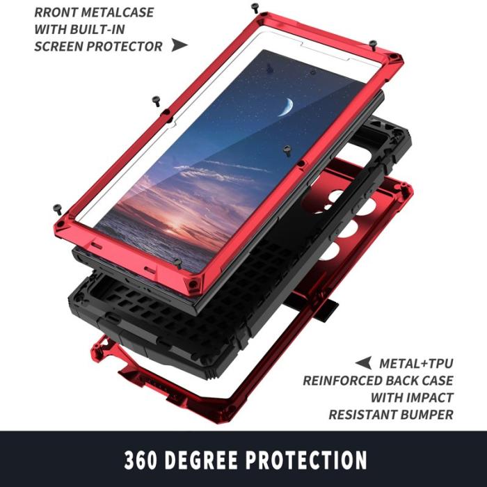 R-JUST - R-JUST Mobilskal till Galaxy S24 Ultra Full Protection Röd
