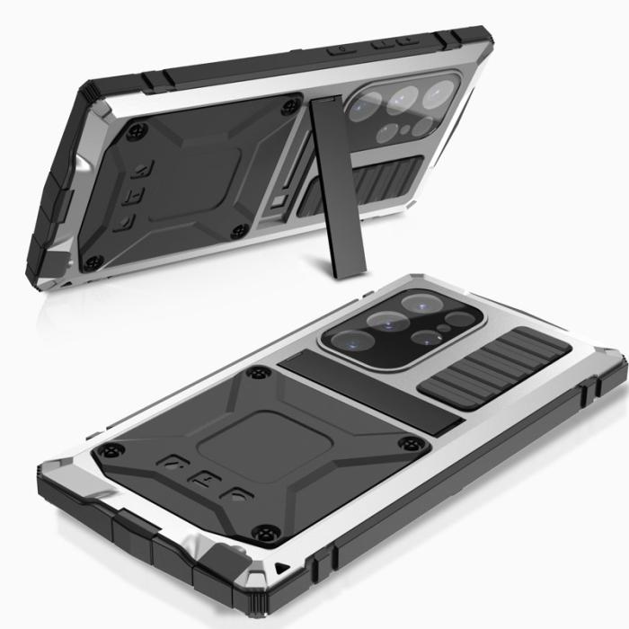 R-JUST - R-JUST Mobilskal till Galaxy S24 Ultra Full Protection Silver