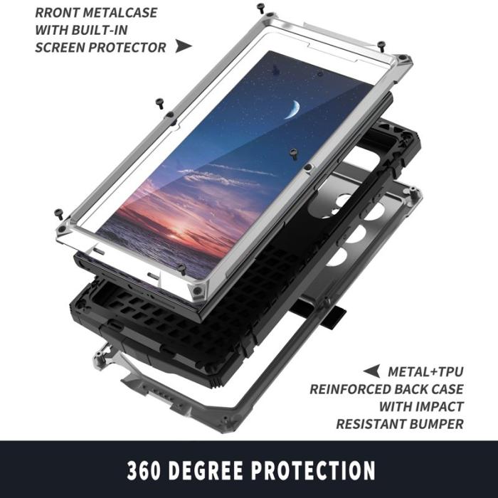 R-JUST - R-JUST Mobilskal till Galaxy S24 Ultra Full Protection Silver
