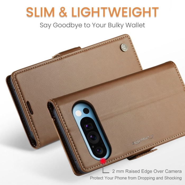 Caseme - Caseme Google Pixel 9 Pro XL Plånboksfodral 023 - Brun