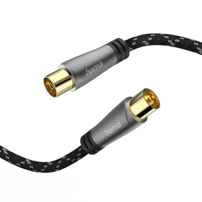 Hama - HAMA Antennkabel 120dB Svart/Grå 5.0m