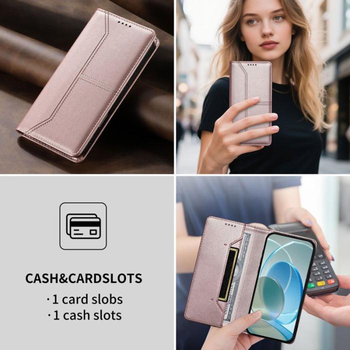 OEM - Plånboksfodral för Samsung Galaxy S26 Plus Ställfunktion Konstläder - Rosa