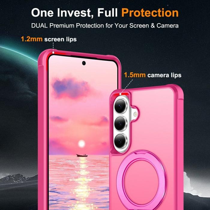 OEM - Mobilskal för Samsung Galaxy S26 Plus Magnetiskt Kickstand TPU + PC - Rosa