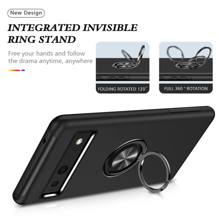 A-One Brand - Google Pixel 7A Mobilskal Ringhållare Kickstand - Svart