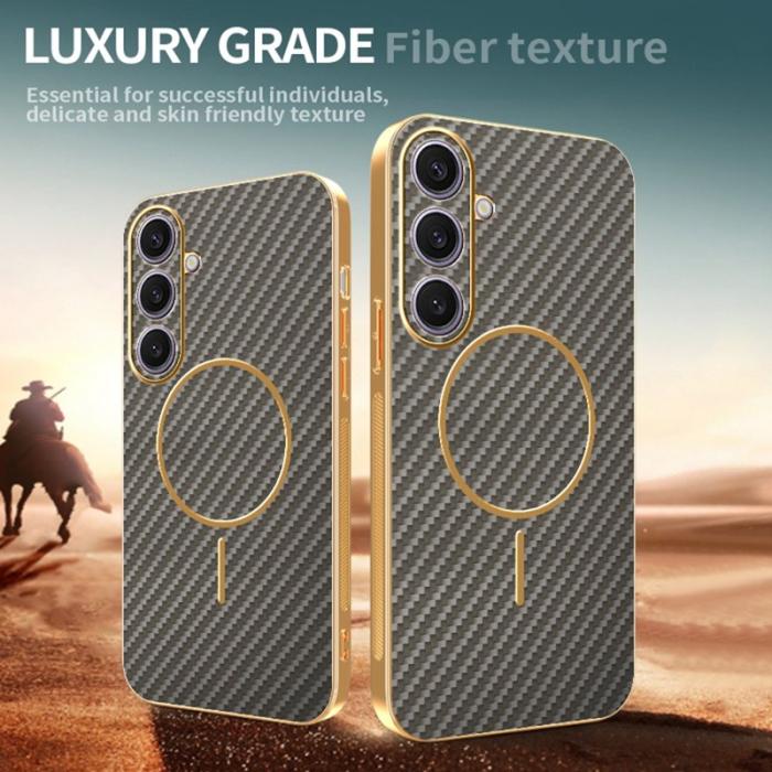 OEM - Mobilskal för Samsung Galaxy S26 Plus TPU Kolfiber - Kaffe