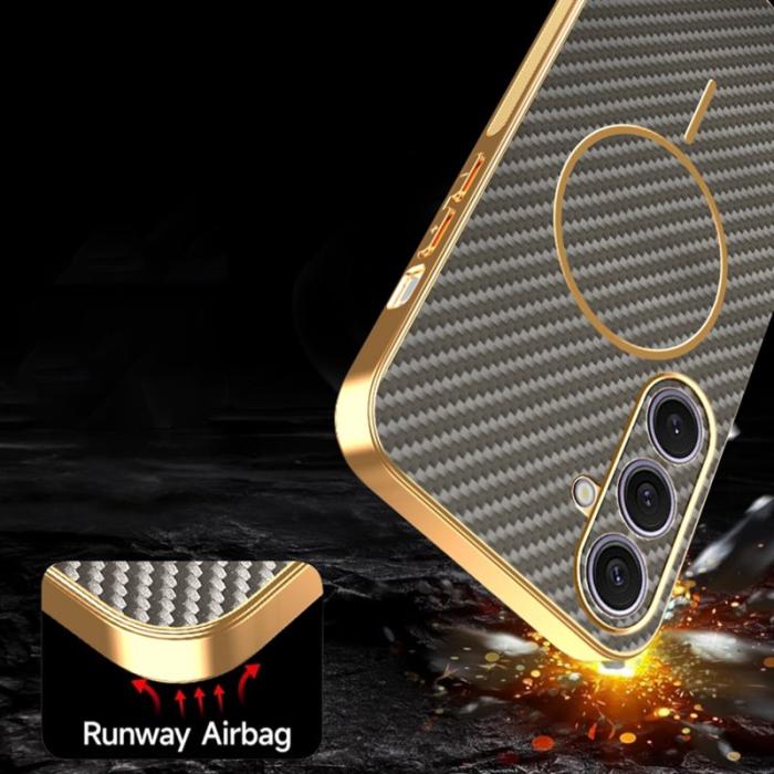 OEM - Mobilskal för Samsung Galaxy S26 Plus TPU Kolfiber - Kaffe
