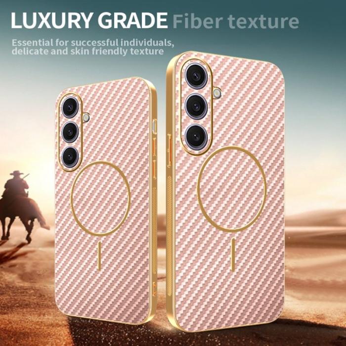 OEM - Mobilskal för Samsung Galaxy S26 Plus TPU Kolfiber - Rosa