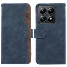 ABEEL - ABEEL Xiaomi 14T Konstl&auml;der Pl&aring;nboksfodral i Spaltl&auml;der RFID-Skydd Bl&aring;