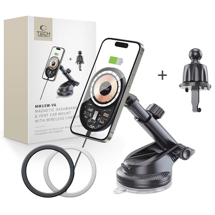 Tech-Protect Magsafe Bilhållare Och Trådlös laddare - Svart | 264 | AlltMobil