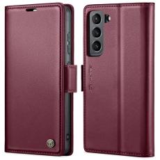 Caseme - CASEME Pl&aring;nboksfodral Konstl&auml;der f&ouml;r Samsung Galaxy S22 5G - R&ouml;d