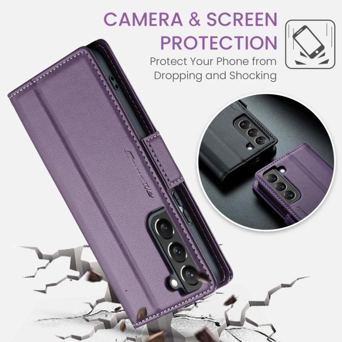 Caseme - CASEME Plånboksfodral Konstläder för Samsung Galaxy S22 5G - Lila