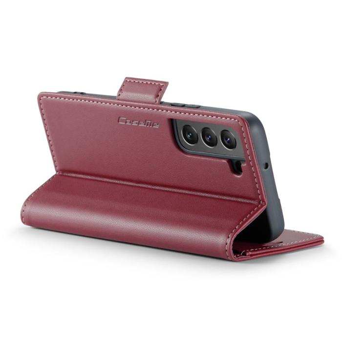 Caseme - CASEME Plånboksfodral Konstläder för Samsung Galaxy S22 5G - Röd