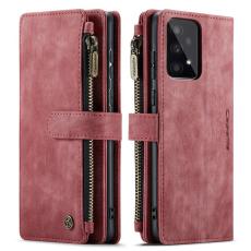 Caseme - CASEME Konstl&auml;der Pl&aring;nboksfodral f&ouml;r Samsung Galaxy A53 5G med rem - R&ouml;d